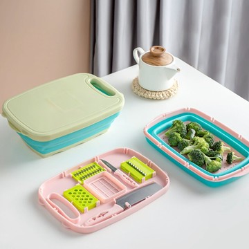 【勿刪除】多功能切菜板刀具組合菜刀切板切菜水果砧板瀝水籃廚房