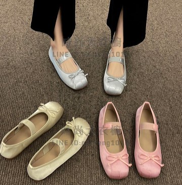 芭蕾舞瑪麗珍單鞋子女夏季淺口平底奶奶鞋【時尚大衣櫥】