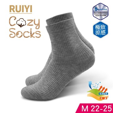 RUIYI極致涼感素色短襪-R1510M淺灰