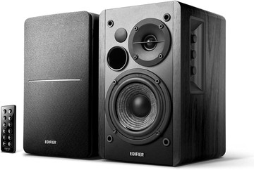 【折300+10%回饋】【日本代購】Edifier R1280DB Bluetooth 4英寸兩路書架揚聲器2台1組-內置放大器揚聲器台式機有源揚聲器光輸入無線工作室監聽音箱木製經典42W RMS - 黑色