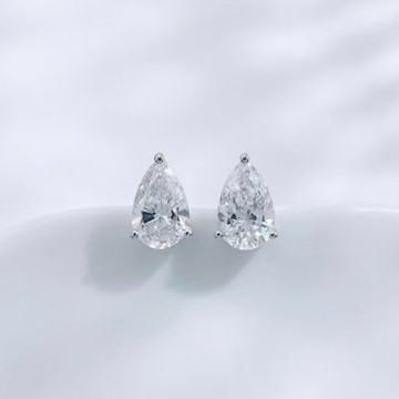 鉅曜 鉑金PT950 IGI 50分 清露凝珠時尚鑽石耳環 (培育鑽石 鑽石 耳環)