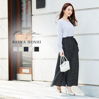 神戸レタス 星玲奈さんコラボ ウエストリボンロングスカート M3181 レディース ボトムス ロング丈 フレア 大人 ウエストゴム 春 スカート ロング 秋冬 ロングスカート おしゃれ きれいめ フレアスカート 上品 裏地あり リボン オフィス ブラック フリー レディース