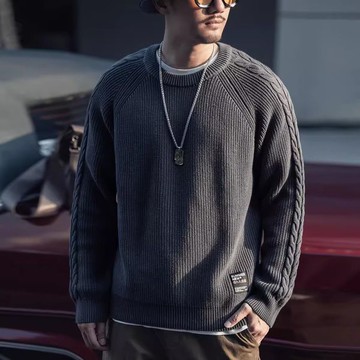 秋冬款男針織衫 日系寬鬆潮流休閒百搭青少年毛衣高品質毛衣