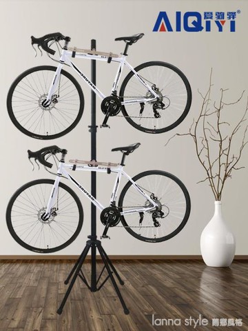 愛騎驛自行車掛架四腳掛車架頂天立地柱立式停車架單車頂天展示架【林之舍】