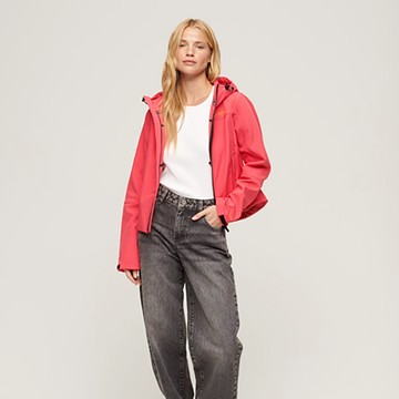 【Superdry】女裝 外套 防風保暖 Code Trekker 橘紅
