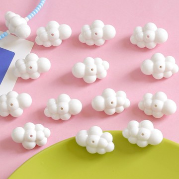 懶貓DIY💎 可愛ins雲朵散珠串珠diy手機鏈lisa同款胖乎乎白雲飾品材料配件