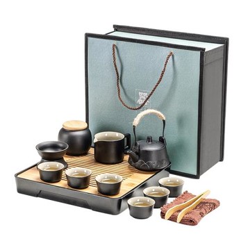 功夫茶具整套裝輕奢現代小套禮盒家用客廳簡約陶瓷干泡茶盤泡茶壺