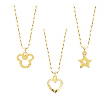 藏寶箱金飾 9999黃金純金 愛心墜子 熊項鍊 星星 鎖骨鏈 人氣推薦