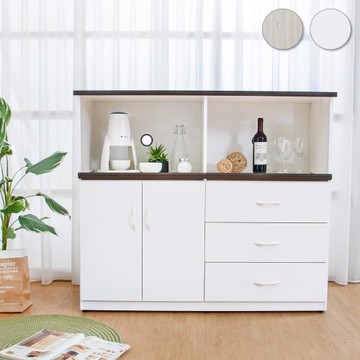 Boden-4.3尺二門三抽二拉盤防水塑鋼電器櫃/收納餐櫃(兩色可選)