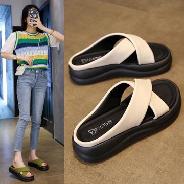 高級感拖鞋女款夏季外穿時尚小眾超火涼拖鞋厚底仙女風絕美配裙子