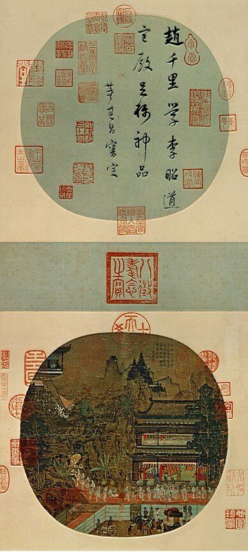 仿古畫 復制 絹本 畫心 宋 趙千里 漢宮圖 30-65厘米 裝飾掛畫心