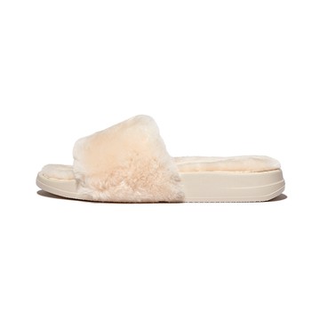 iQUSHION SHEARLING SLIDES輕量毛絨拖鞋-象牙白