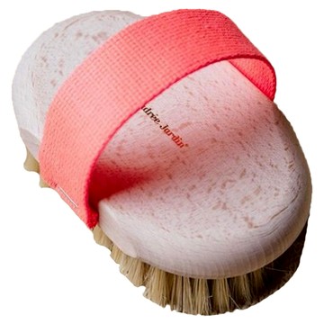 Andree Jardin 身體按摩沐浴刷  櫸木材質  桃色編織棉帶  1個