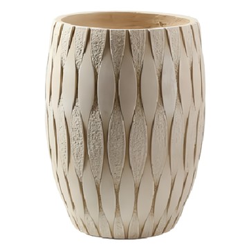 KUIBAO 快豹生活 Delabo北歐復古豎紋花盆  小號(41 x 口徑 27cm)  橡木白  1個