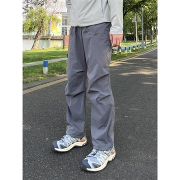 夏季戶外透氣速干直筒傘兵褲百搭運動休閑腰帶寬松情侶款薄休閑褲