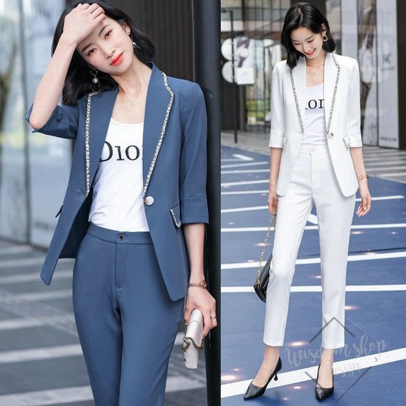 春夏 リクルートスーツ セットアップ レディース2点セット 30代 40代 結婚式 パンツスーツ 春秋夏 発表会 お宮参り 入学式 卒業式 通勤 Ol 通販 Lineポイント最大get Lineショッピング