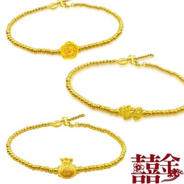 [24HR到貨]囍金 時尚清新999千足黃金手鍊(8選1)