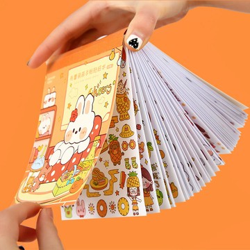 50張布蕾萌萌手帳本貼紙刻刀禮盒套裝可愛少女心卡通手帳素材本ins拼貼咕卡手賬裝飾圖案兒童送小女孩子禮物