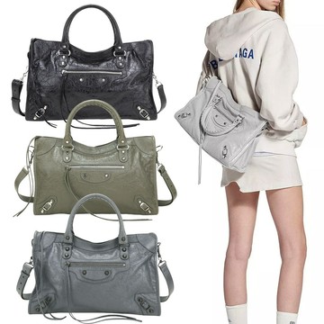 BALENCIAGA 巴黎世家 中款 Le City Arena Storico揉製羊皮手提/斜背機車包-多款可選