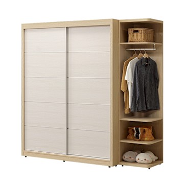 唯熙傢俱-雷莎原木雙色6.6尺滑門衣櫃