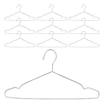 Life+ 實心不鏽鋼耐重防滑無痕衣架 加粗防脫落款 10個  金屬色