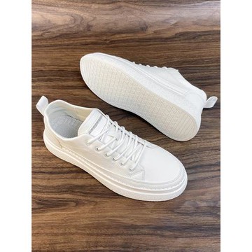 小白鞋男2025春秋款休閑鞋男款百搭潮流低幫系帶板鞋男士白色鞋子