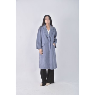 (L) dh質感大衣藍色外套二手衣