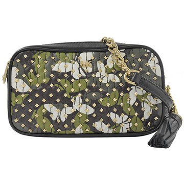 MICHAEL KORS CROSSBODIES 蝴蝶鉚釘雙層相機包.黑