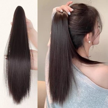 臺灣嚴選馬尾假髮女抓夾半扎自然仿真發隱形蓬鬆網紅短髮神器元氣假髮辮子