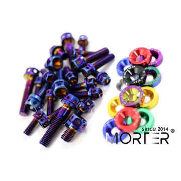 ˋˋ MorTer ˊˊ送炫彩墊片 M6 M8 鍍鈦 燒鈦 螺絲 不鏽鋼 白鐵螺絲 燒鈦螺絲 鍍鈦螺絲 墊片 白鐵