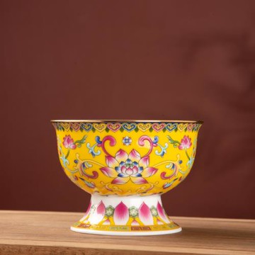 民族風宮廷輕奢點心碗高腳供碗水果碗茶盞景德鎮陶瓷餐具家用杯碗