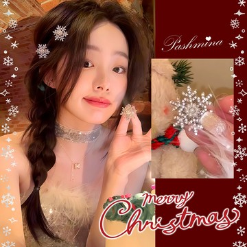 新品8943🎅🏻❄️【❤︎冬季浪漫雪花髮夾❤︎🎅🏻❄️】雪花珍珠聖誕節裝飾品聖誕髮箍聖誕帽聖誕髮夾韓國一字夾髮夾瀏海髮夾