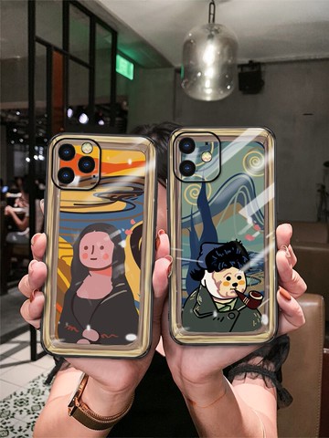 可比拉原創iphone12Promax蘋果手機殼POR攝像頭全包mini十二ip情侶油畫小眾男女新款5G中世紀保護套鏡頭梵高
