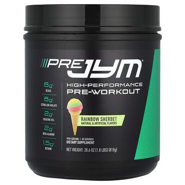 JYM Supplement Science, Pre JYM，高性能氮泵，彩虹刨冰，1.8 磅（780 克）
