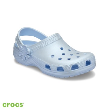 Crocs卡駱馳 (童鞋) 珍珠閃耀 經典大童克駱格-藍霜色-212814-4WK