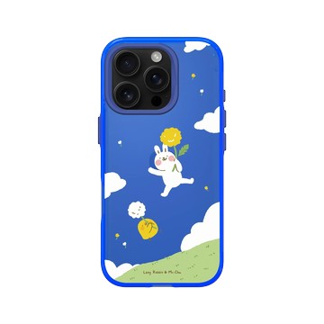 iPhone 16 Pro Clear 激光藍 - 懶散兔與啾先生 Lazy Rabbit and Mr.Chu - 蒲公英