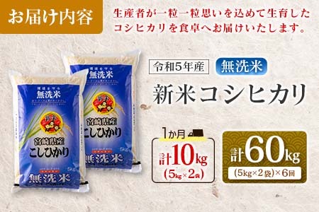 ≪無洗米≫新米コシヒカリ計60kg　米　お米　ご飯　国産 L7-22