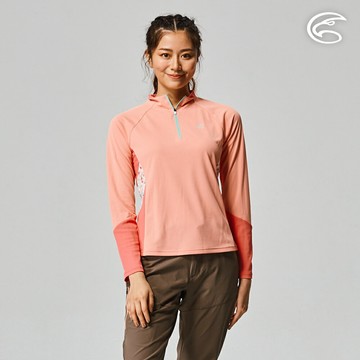 ADISI 女UPF50+防曬抑菌半門襟長袖排汗衣AL2211028 (S-2XL) / 吸濕排汗 彈性 抗紫外線 大和抗菌 防臭加工