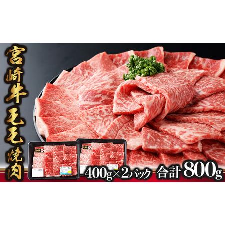 ふるさと納税 KU426 宮崎牛 モモ焼肉 計800g（400ｇ×2） 宮崎県串間市