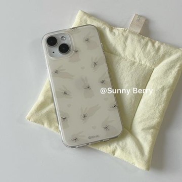 向日的漿果ins小眾簡約清新可愛蝴蝶結小兔子雙層適用蘋果17proMax手機殼iphone16promax/15/14/13保護套防摔