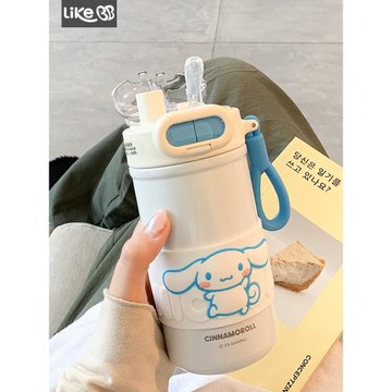 三麗鷗316保溫杯女生可愛高顏值吸管雙飲學生便攜水杯2025新款女