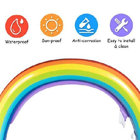 Costzon Inflatable Rainbow Sprinkler, Giant Arch Water Sprinkler with Environmental Friendly PVC Material, Over Feet Long, Outside Yard Summer Toy f