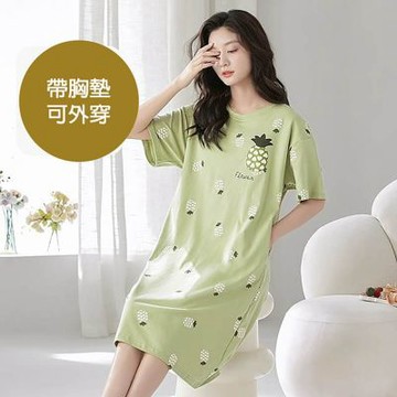 [韓國K.W.]韓國空運酷帥有型胸墊居家洋裝裝(胸墊睡衣/bratop/居家服/家居服/睡衣/睡裙/涼感睡衣)x25420