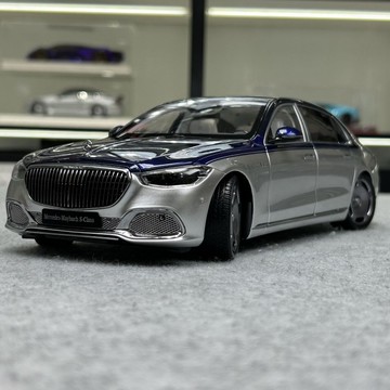 現貨免運！汽車模型 車模 手辦 禮物 AR似真 1:18 奔馳邁巴赫S680 W223 銀藍雙色 合金全開車模 八折下殺 打骨折 可開發票 加客服賴享受巨額減免金牌保障