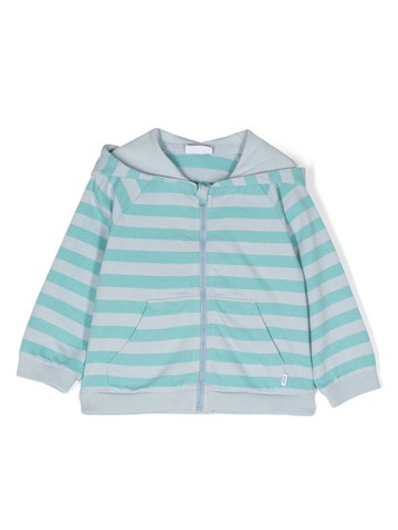 Knot - cotton horizonatl stripe jacket - kids - Cotton - 6 mth - Blue
