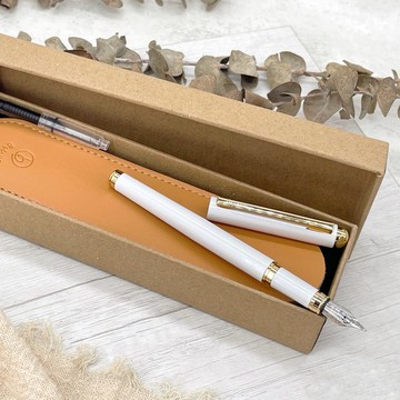 【快速客製 交換禮盒】贈快速客製刻字_品初 閃耀白金鋼筆 送皮套