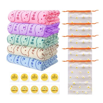 彩虹貿易 嬰幼兒沙灘巾生日回禮禮品組  泰迪熊  1組