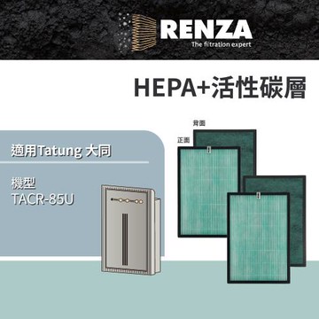 適用 Tatung 大同 TACR-85U 空氣清淨機 可替代 FH-85U HEPA+活性碳 濾網 濾芯 濾心