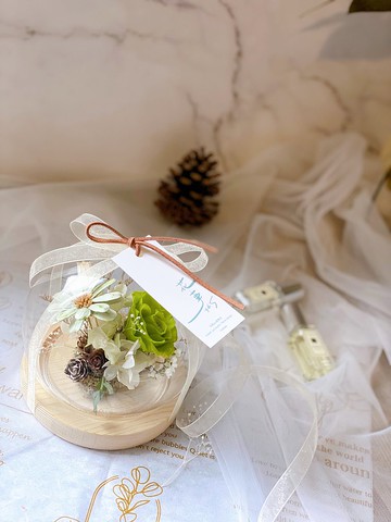 【客製化禮物】a new day 水晶球永生花玻璃鐘罩 生日 情人節