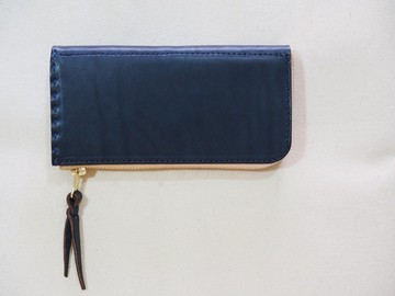 L字形拉鍊錢包 / 海軍藍